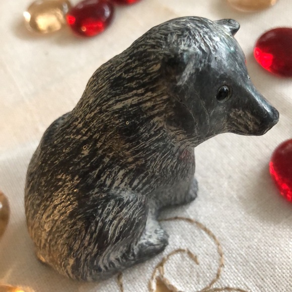 Vint. Wolf Original Bear Figurine Soapstone Carve - Picture 5 of 6
